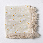 CouldNook Tassel Tablecloth - Floral Prints and Subtle Striped Pattern Options