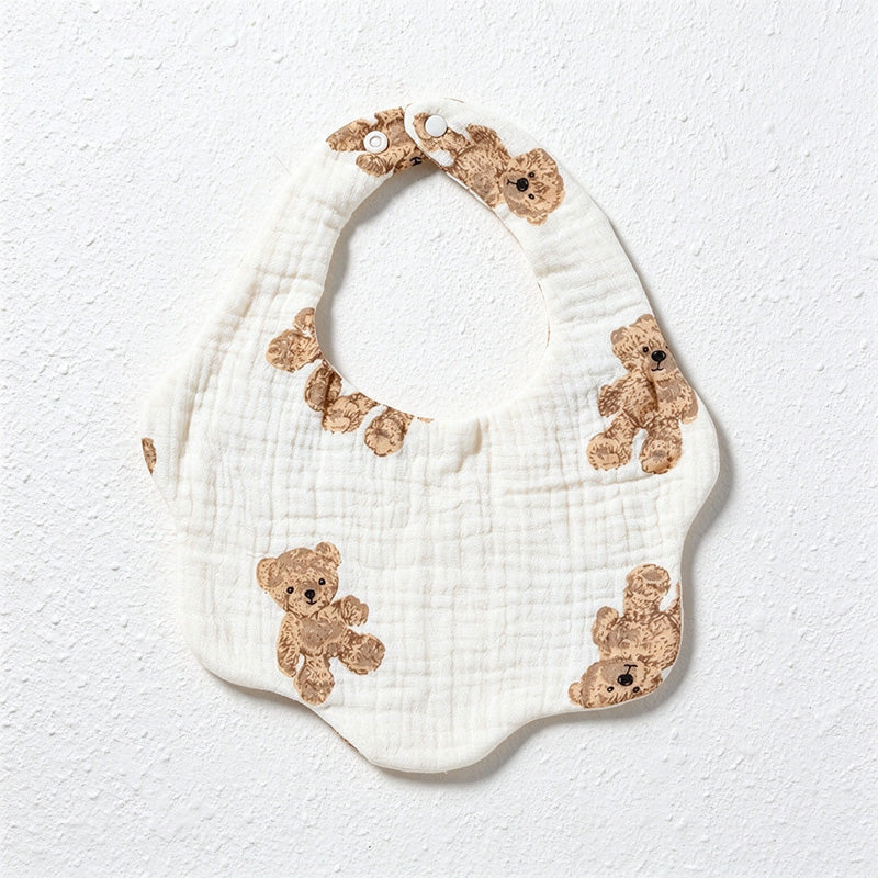 Six-Layer Cotton Gauze Baby Bib with Scalloped Edge