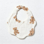 Six-Layer Cotton Gauze Baby Bib with Scalloped Edge