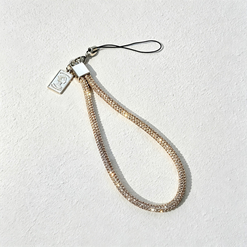 CouldNook Rhinestones Set Wrist Phone Strap with Closely Set Reflective Stones