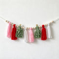 CouldNook Christmas Tassel Garland - Beaded Cord and Tree-Shaped Accents