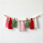 CouldNook Christmas Tassel Garland - Beaded Cord and Tree-Shaped Accents