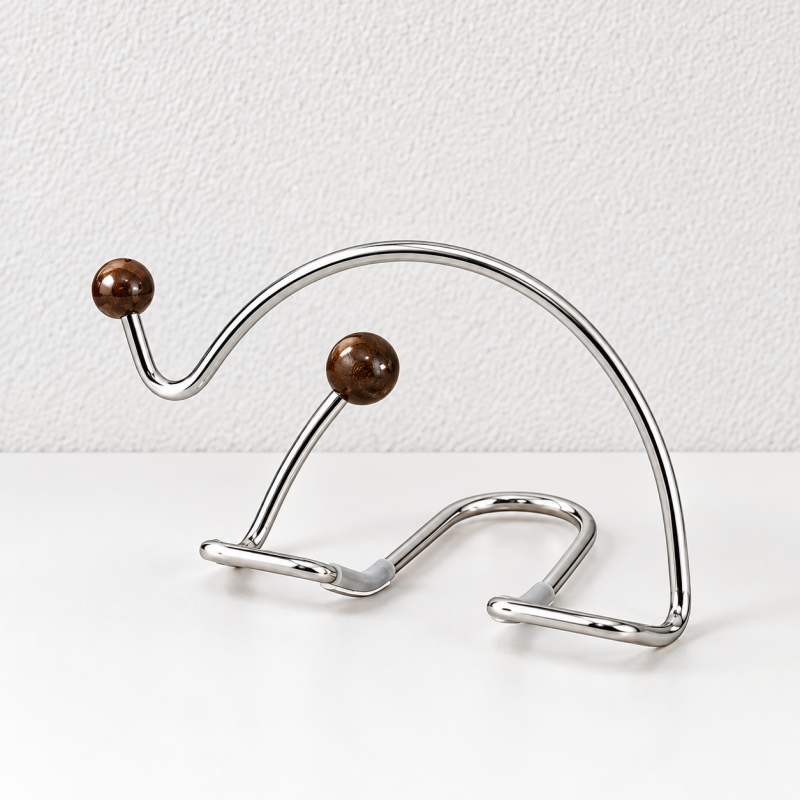 Elephant Phone Stand - Curved Metal Outline and Bead