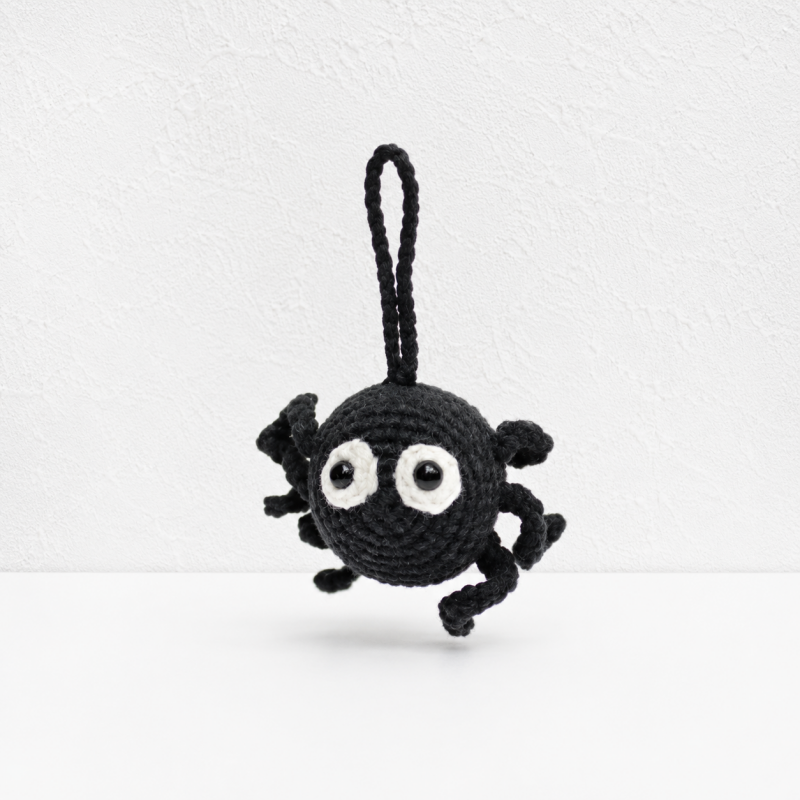 CouldNook Halloween Yarn Keychain Charm - Ghosts Pumpkins and Spider