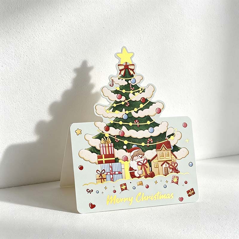 CouldNook Christmas Greeting Card - Shaped Holiday Scenes And Foil Accents