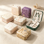 CouldNook Brocade Square Travel Jewelry Case - Useful Tabletop Accent