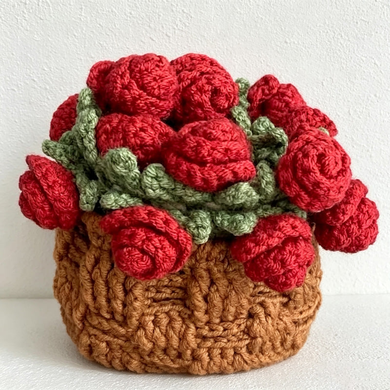 CouldNook Yarn Flower Basket Coaster - Bouquet Display Options