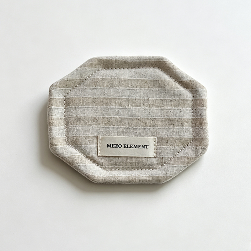 CouldNook Striped Octagon Drink Coaster - Warm Table Accent