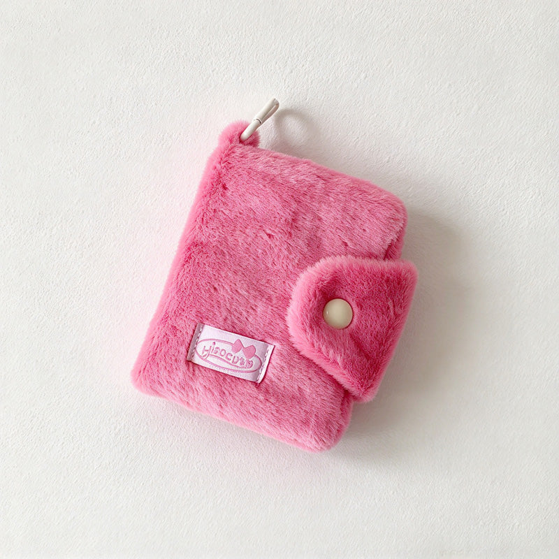 CouldNook Plush Card Wallet - Foldover Shape And Rounded Snap Tab