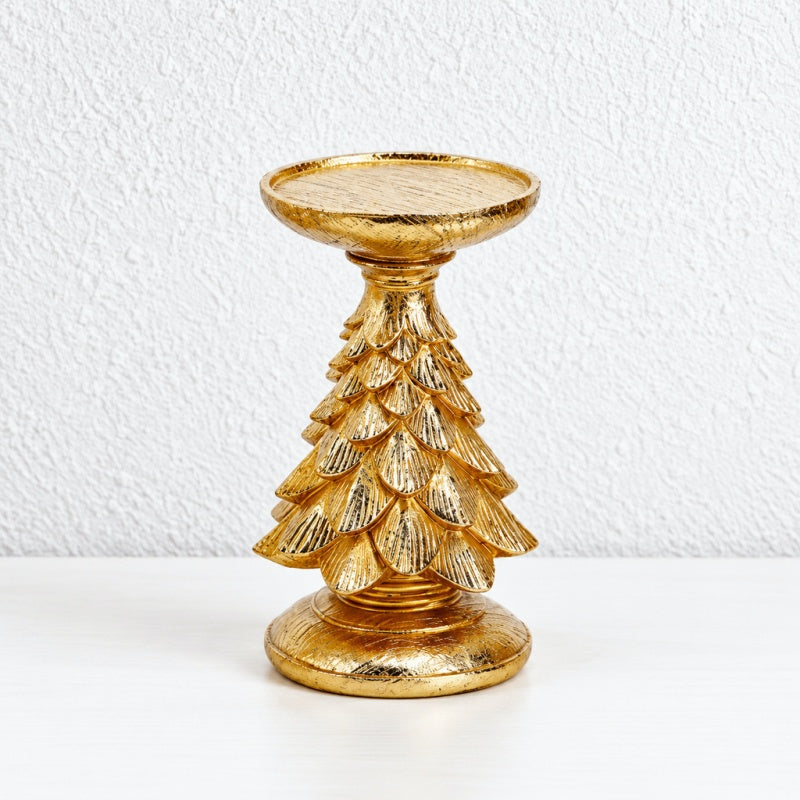 CouldNook Christmas Resin Candle Holder - Sculpted Trees And Festive Figures