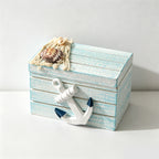 CouldNook Miniature Nautical Lifebuoy Box - Rustic Coastal Storage Decor