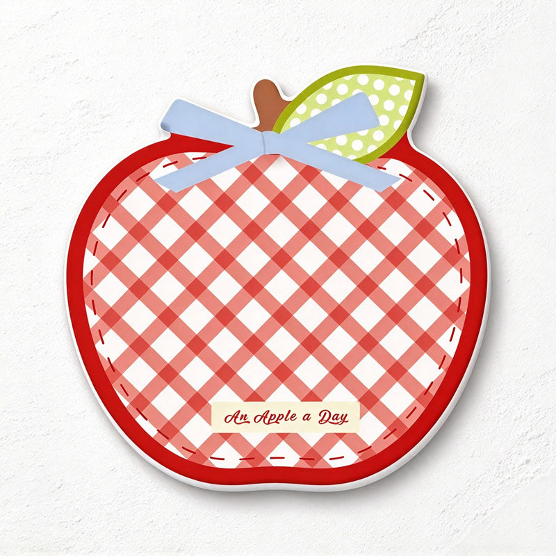 CouldNook Apple Coaster - Printed Bow and Colorful Patchwork Style Patterns