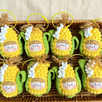 CouldNook Yarn Corn Character Keychain - Leaf-Wrapped Figure Body