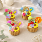 CouldNook Yarn Flower Basket Figure - Layered Bloom Arrangement