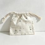 CouldNook Floral Drawstring Storage Pouch - Soft Cotton Utility Bag