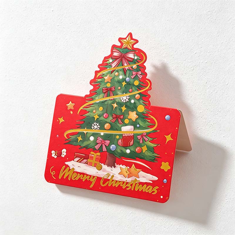 CouldNook Christmas Tree Greeting Card - Foil Lettering And Shaped Top