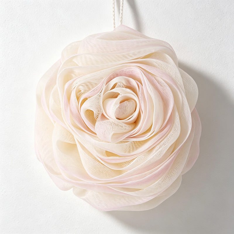 CouldNook Rose Flower Mesh Bath Sponge - Hanging Loop