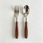 CouldNook Wood Look Stainless Flatware - Long Short Options (0731谭琪-MK2SSEP6K16DS14)-OK