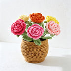CouldNook Yarn Rose Planter Ornament - Six-Bloom Color Arrangements