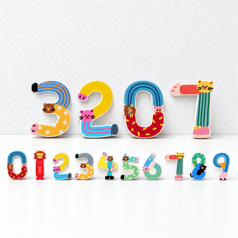 CouldNook Animal Design Acrylic Door Number Set - Colorful Printed Digits