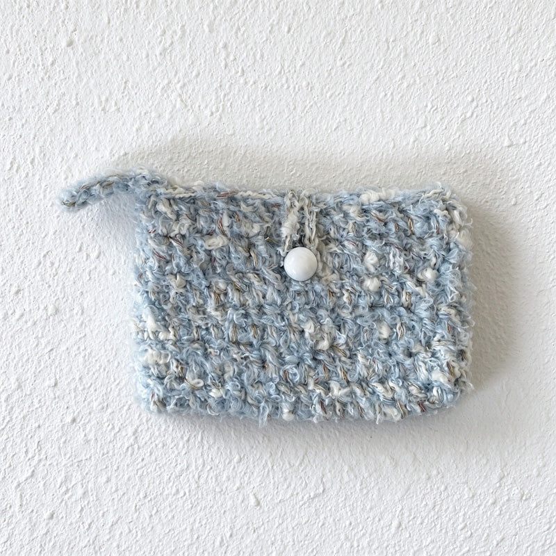 Crochet Card Pouch with Mixed-Yarn Texture