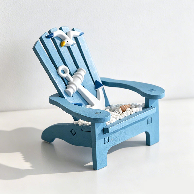 CouldNook Miniature Beach Chair Model - Coastal Sailboat Desktop Decor
