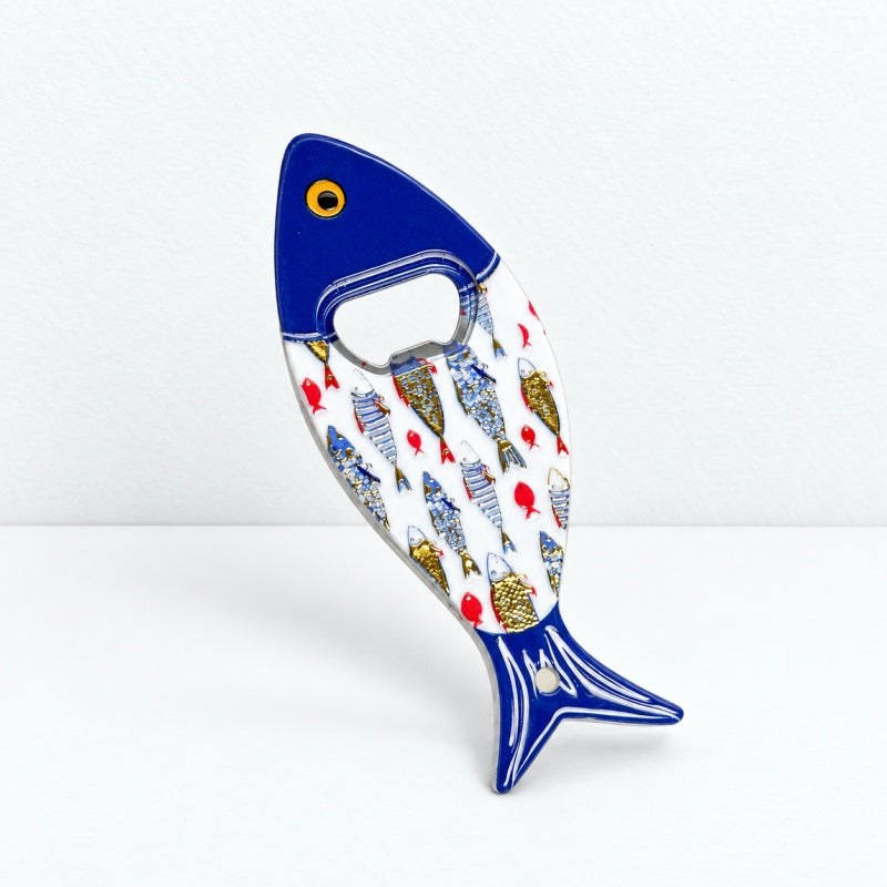 CouldNook Fish Bottle Opener Magnet - Patterned Metal Detail