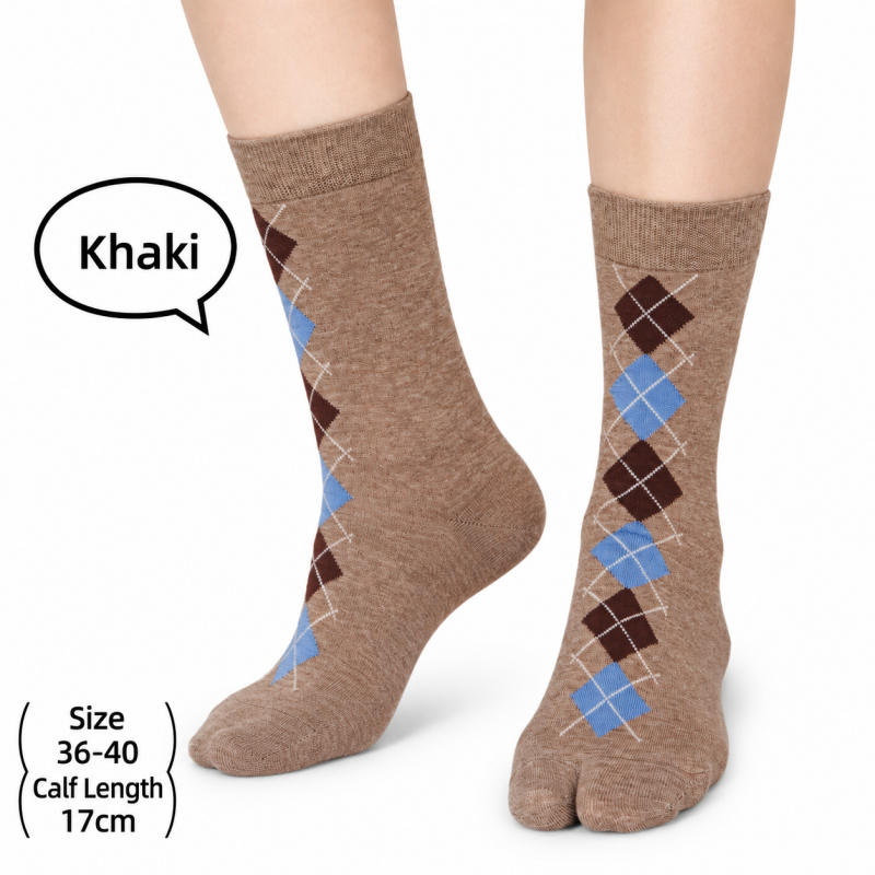 CouldNook Argyle Split-Toe Socks - Diamond Pattern