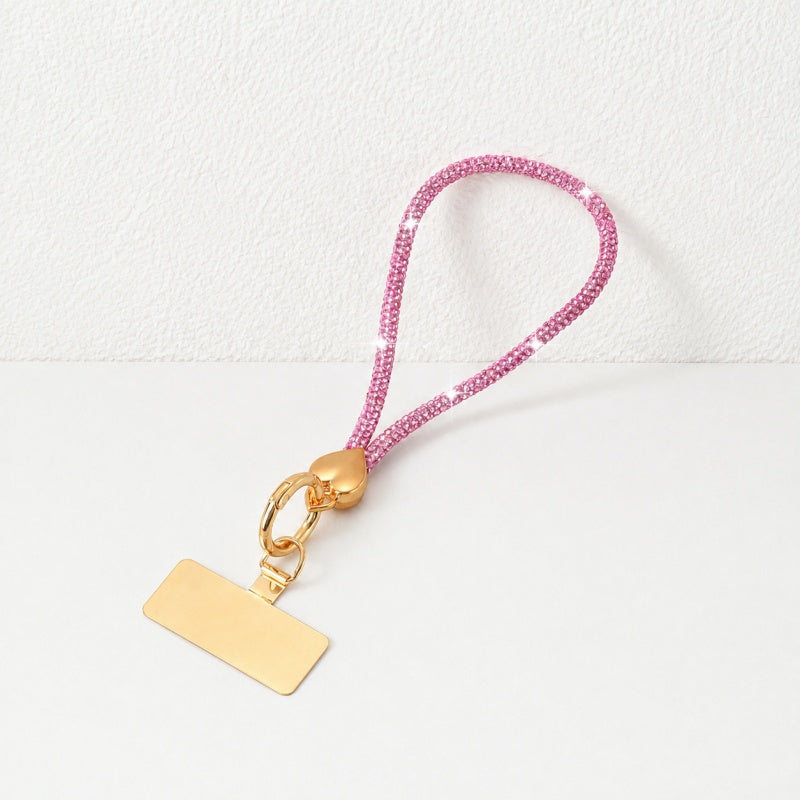 CouldNook Rhinestone Heart Phone Wristlet - Metallic Charm Connector