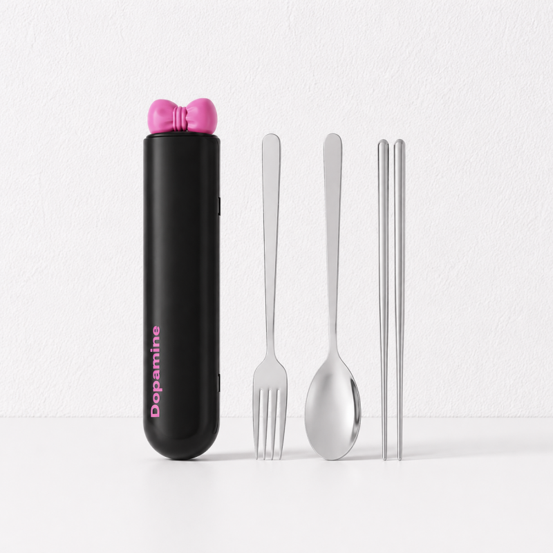 CouldNook Portable Cutlery Set - Spoon Fork Chopsticks and Tube Case
