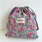 CouldNook Large Floral Drawstring Bag - Six Woodland Prints