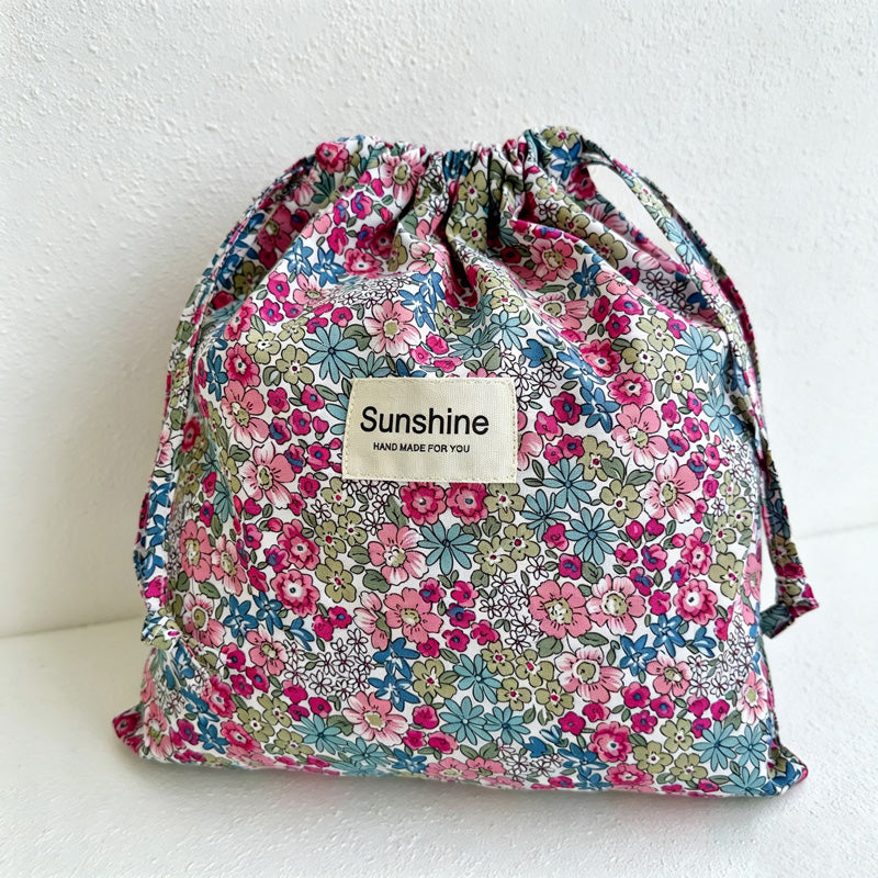 CouldNook Large Floral Drawstring Bag - Six Woodland Prints