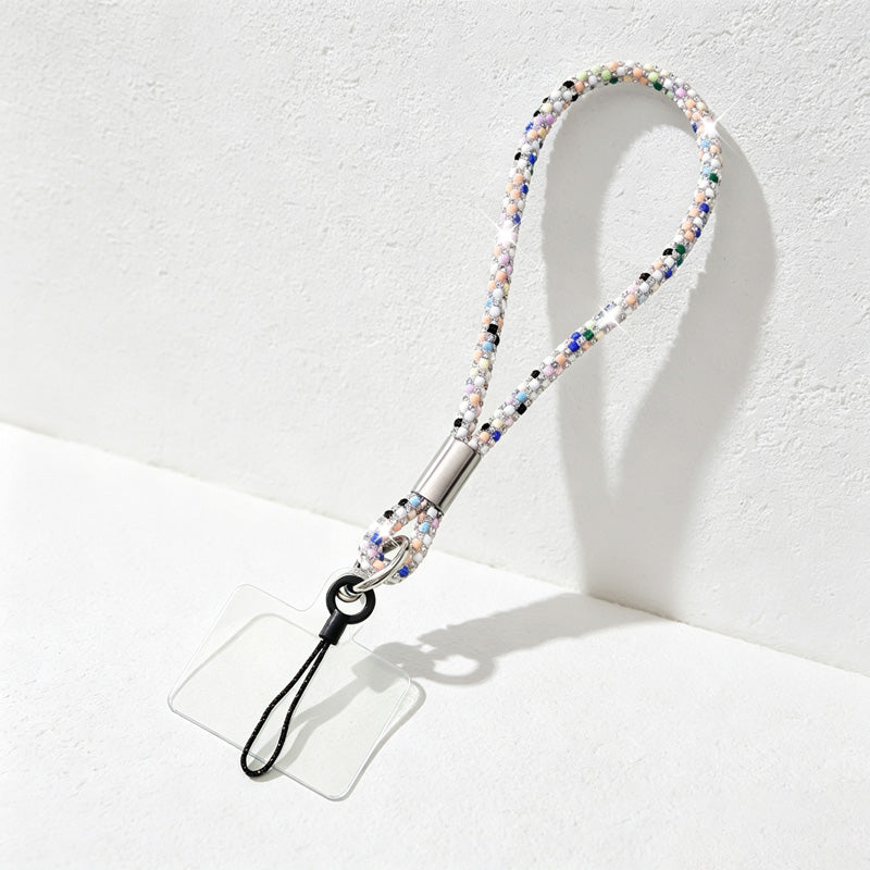 CouldNook Rhinestones Set Wrist Phone Strap with Figure-Eight Links
