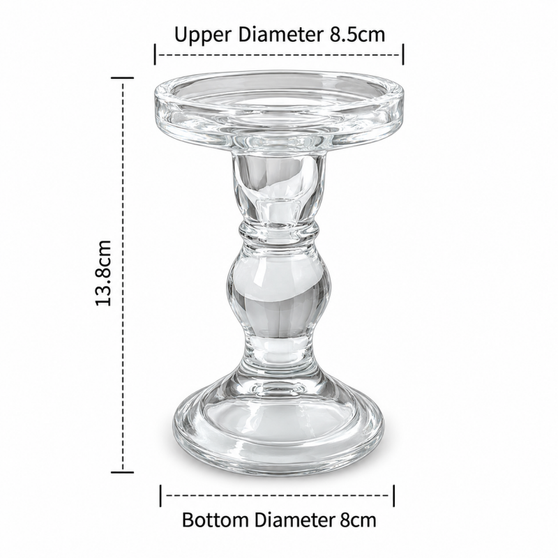 CouldNook Decorative Glass Candle Holder - Sculpted Shapes