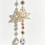 CouldNook Lotus Crystal Suncatcher - Gold Tone Hanging Accent