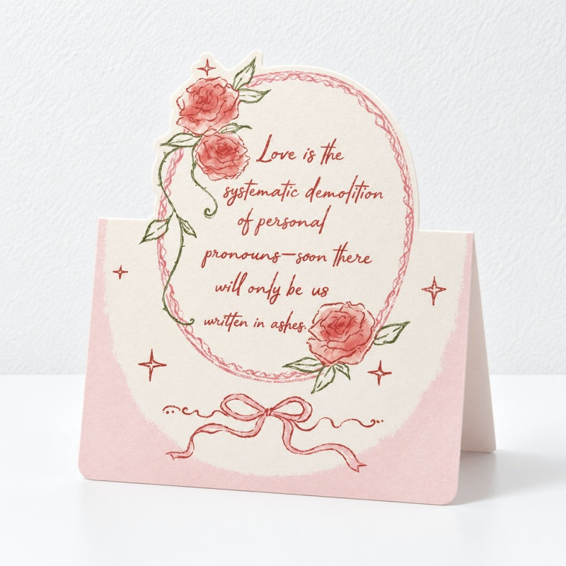 CouldNook Pink Rose Pop Up Card - Romantic Shaped Artwork