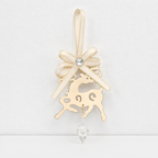 CouldNook Christmas Iron Hanging Ornament - Cutout Shapes and Ribbon Bow