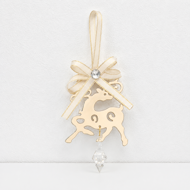 CouldNook Christmas Iron Hanging Ornament - Cutout Shapes and Ribbon Bow