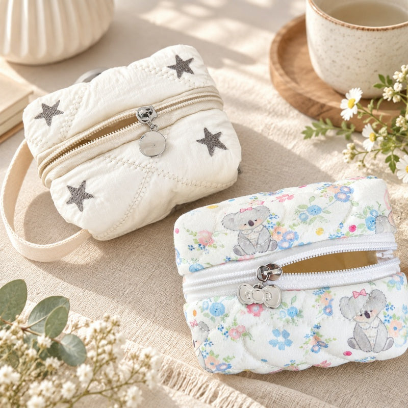 CouldNook Loop Handle Makeup Pouch - Patterned Square Body