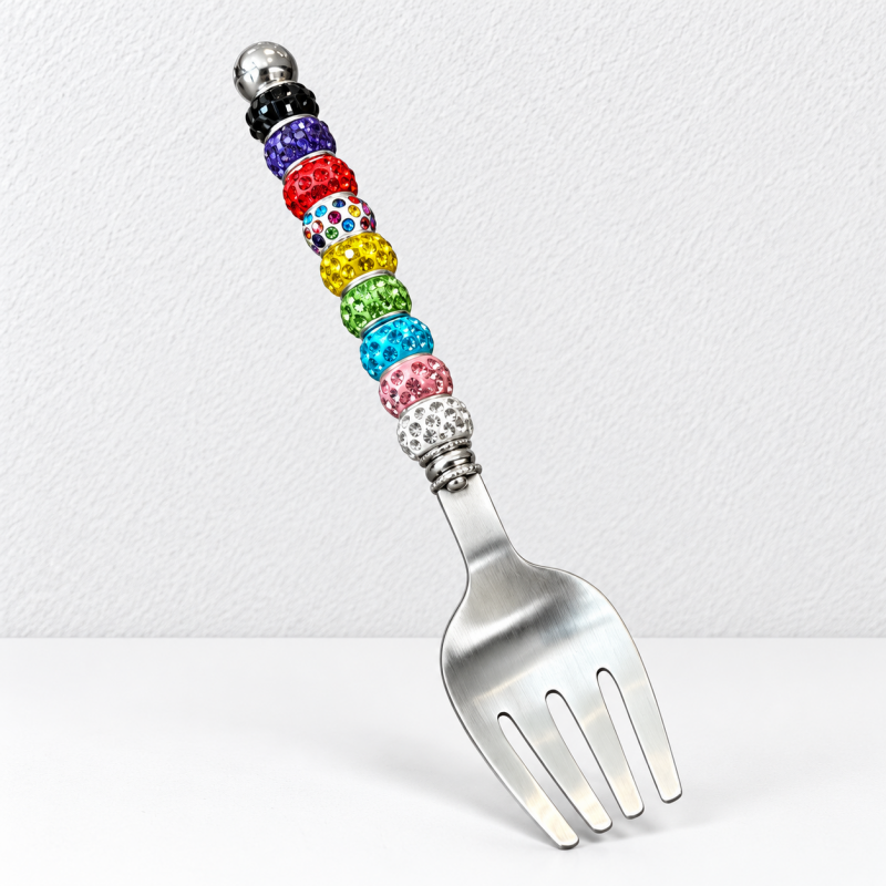 CouldNook Beaded Handle Flatware - Colorful Serving Collection Accent