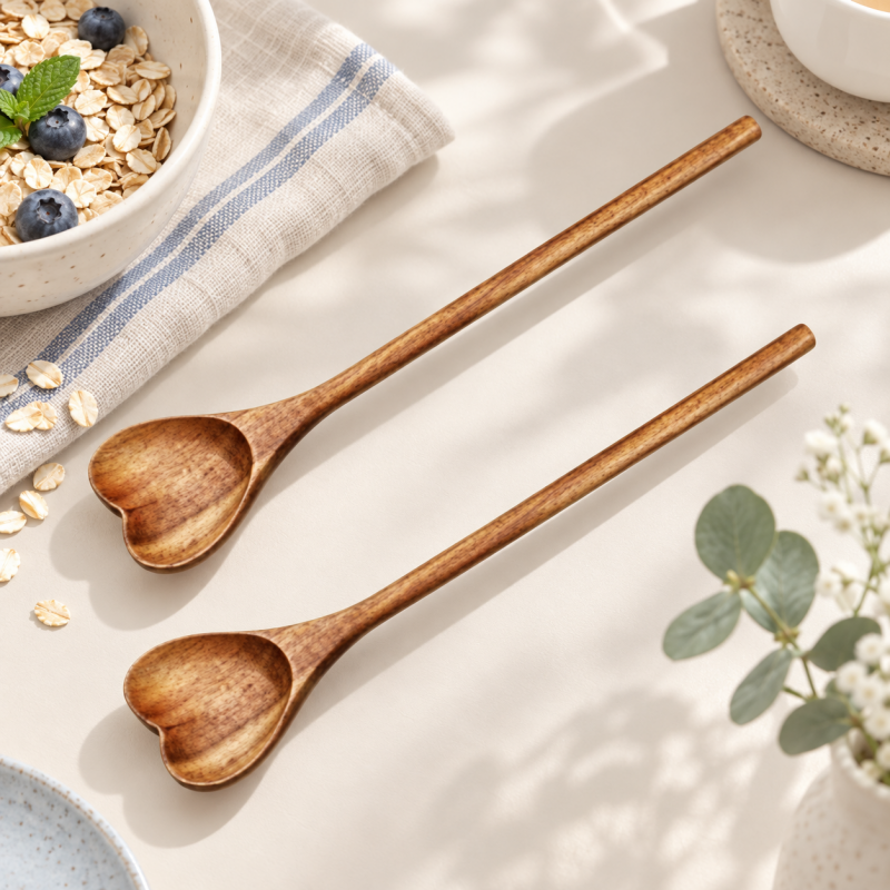 CouldNook Acacia Wood Heart Spoon - Multiple Serving Sizes