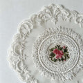 CouldNook Round Embroidered Lace Placemat - Rose Medallion Colors