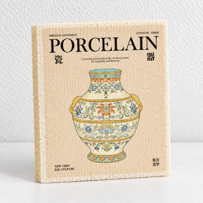 Printed Dishwashing Cloths with Illustrated Design Options