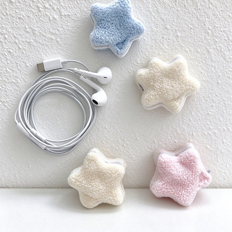 Plush Star Cable Organizer - Rounded Five-Point Wrap