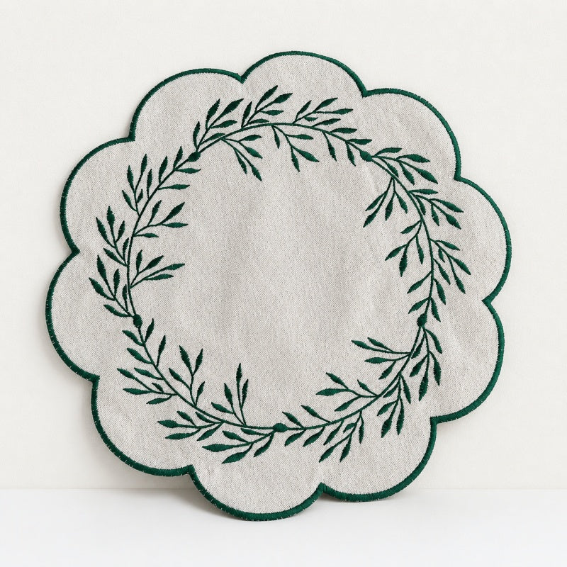 CouldNook Chinese Floral Mat - Aesthetic Embroidered Table Accessory