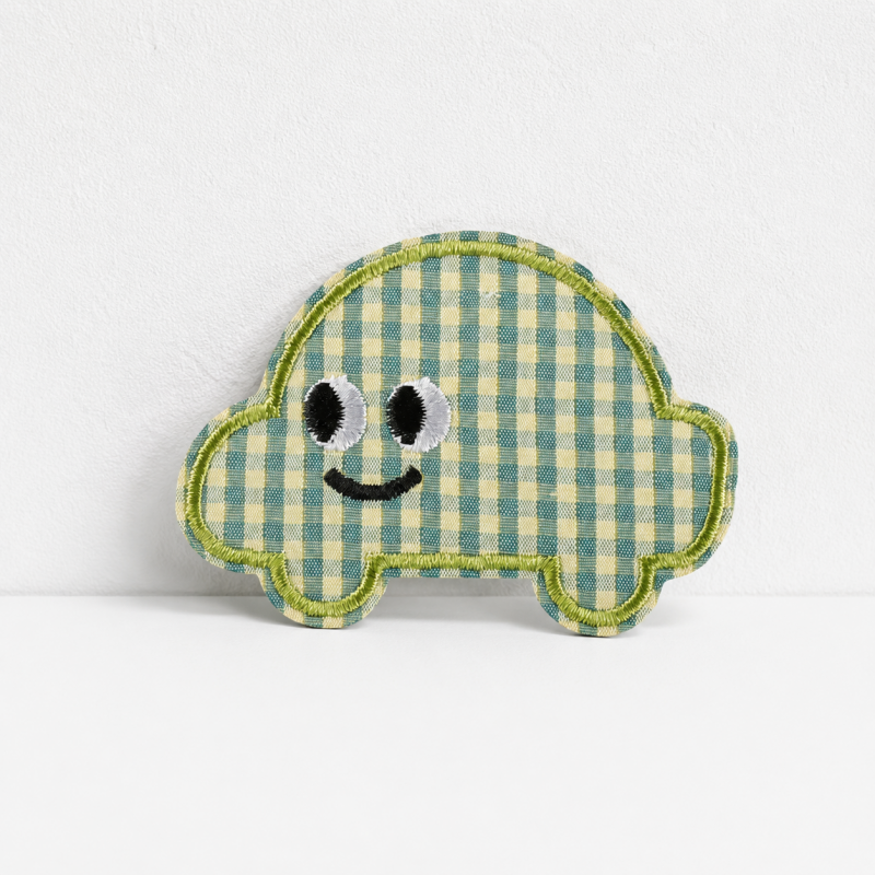 CouldNook Gingham Character Patch - Fruit Animal and Shape Designs
