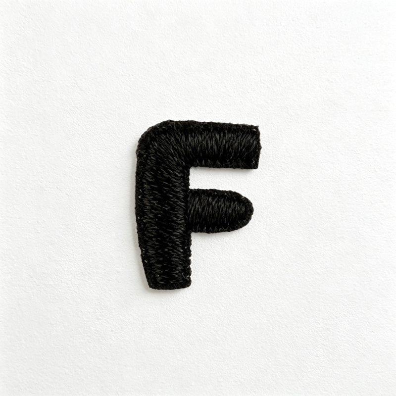 CouldNook Mini Alphabet Applique Patch - Black Embroidered Letter Options