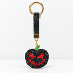 CouldNook Pumpkin Keychain - Rhinestone Face and Contrasting Green Stem