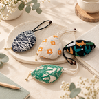 CouldNook Embroidered Key Pouch - Curved Side Zipper