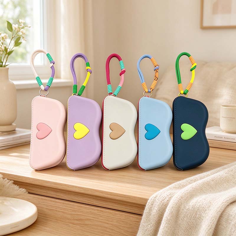 CouldNook Heart Glasses Case - Colorful Zip And Cord Wrist Loop